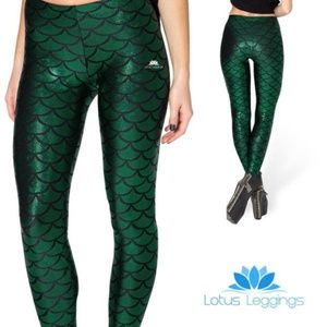 Dark Green Mermaid Leggings Ariel